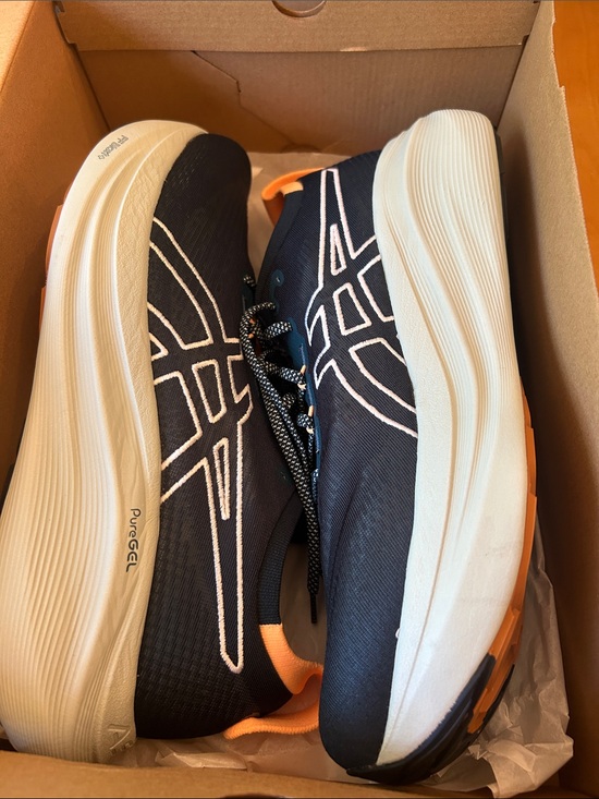 Asics Men’s Gel-Nimbus Navy and Orange Athletic Running Sneakers